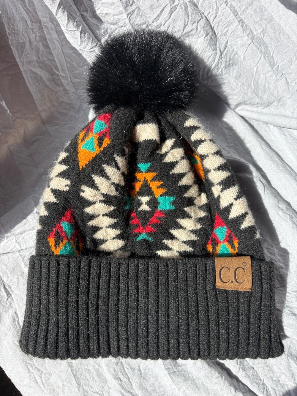 C.C Black Pom Pom Beanie